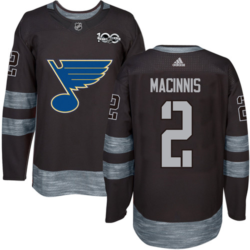 Adidas Blues #2 Al MacInnis Black 1917-100th Anniversary Stitched NHL Jersey - Click Image to Close